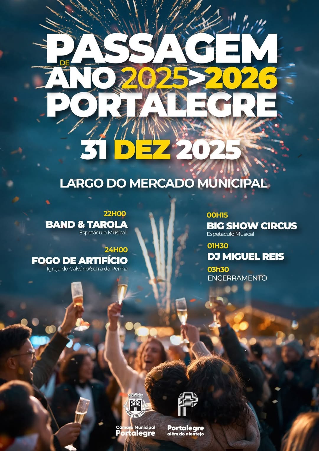 PASSAGEM DE ANO 2025/2026 EM PORTALEGRE  A Passagem de Ano em Portalegre têm c…