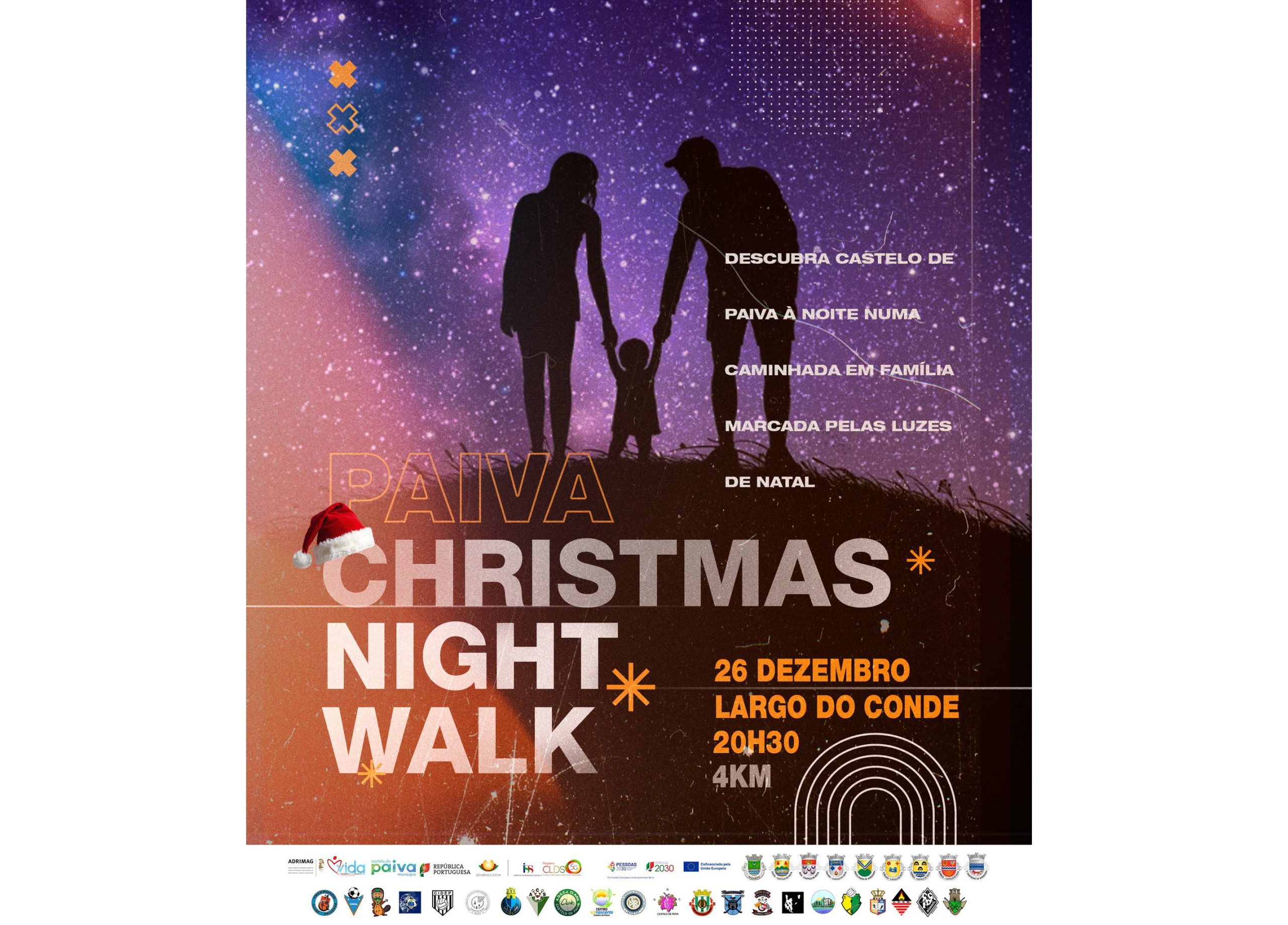 Castelo de Paiva promove caminhada noturna de Natal com percurso urbano de 4 km