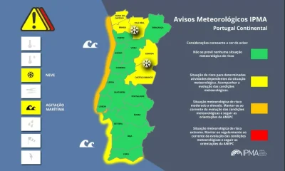 Atenção aos Avisos Meteorológicos para Portugal Continental:
Agitação Marítima -…