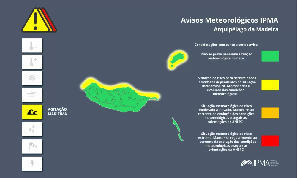 Atenção aos Avisos Meteorológicos para a Madeira:
Agitação Marítima – Amarelo [ …