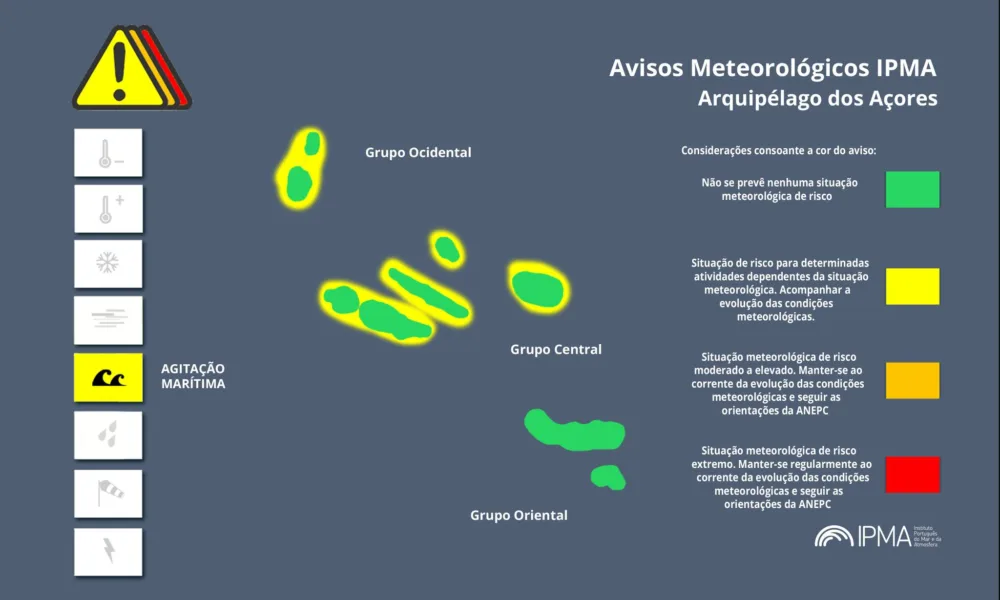 Atenção aos Avisos Meteorológicos para os Açores:
Agitação Marítima – Amarelo [ …