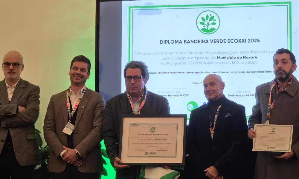 Município da Nazaré distinguido com Bandeira Verde ECOXXI 2025