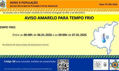 Aviso Amarelo – Tempo Frio 
 Entre as 00h00 de dia 06/01 e as 09h00 de dia 07/01…