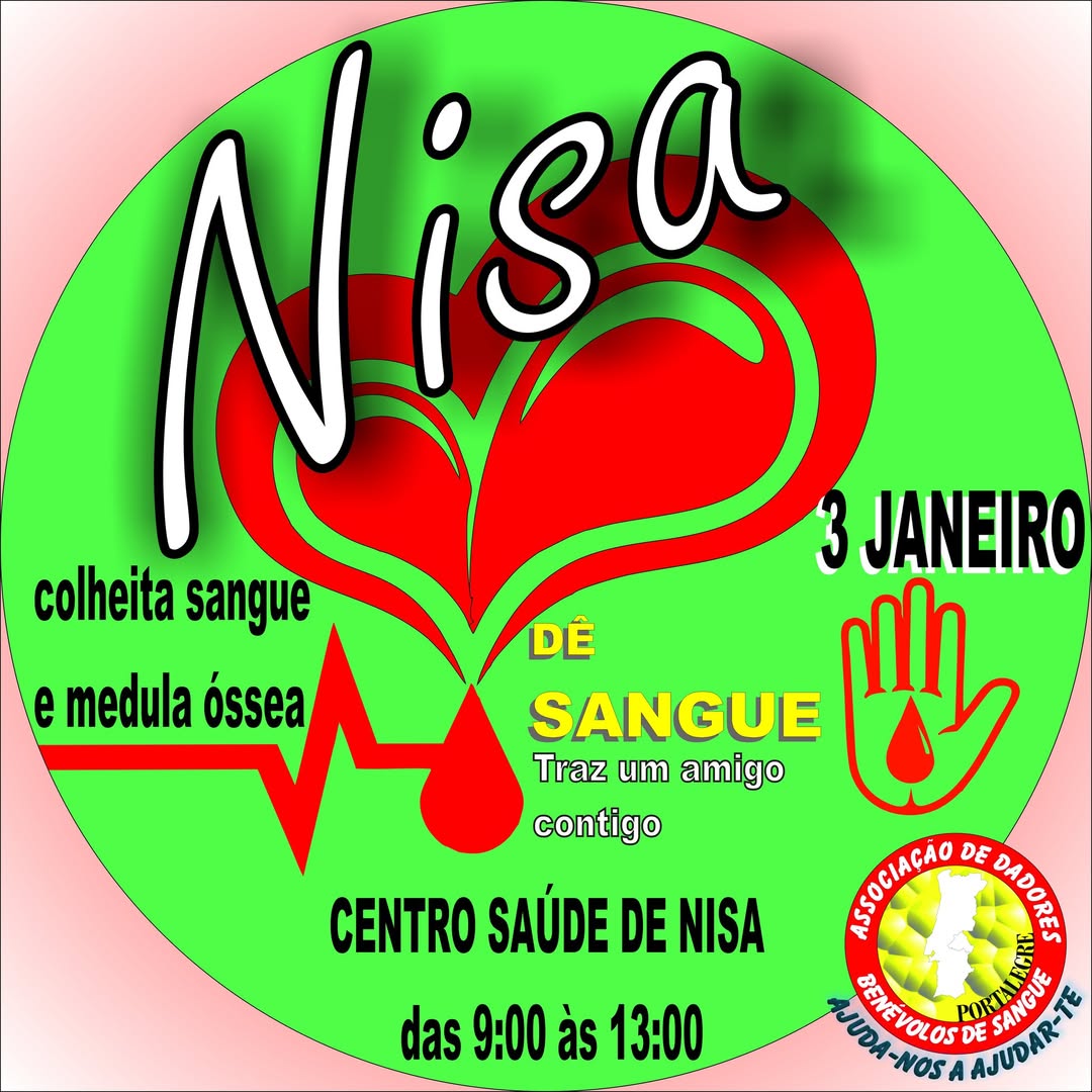 𝑴𝒖𝒏𝒊𝒄𝒊́𝒑𝒊𝒐 𝒅𝒆 𝑵𝒊𝒔𝒂 𝒂𝒑𝒐𝒊𝒂! 

 Colheita de Sangue e Medula Óssea
 Centro de Saúde …