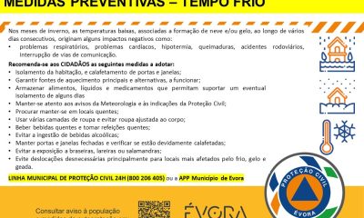 Manutenção da condição de tempo frio.
Preparar para Prevenir
Todos Somos Proteçã…