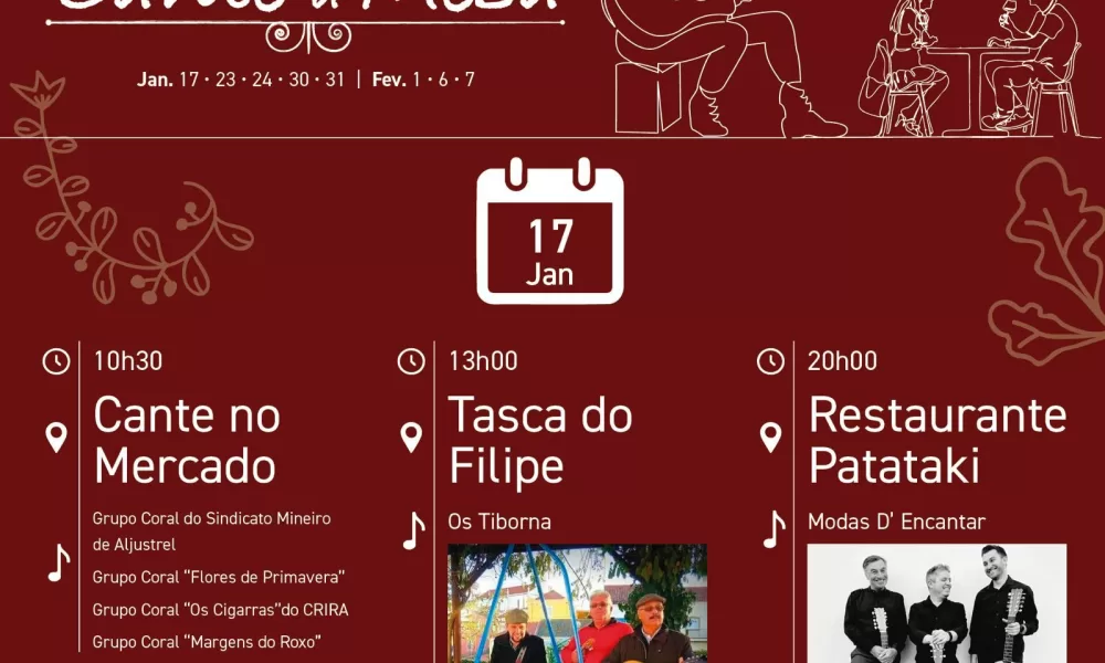 Aljustrel celebra Cante e gastronomia com o arranque da iniciativa “Cante à Mesa”