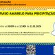 Aviso Amarelo – Precipitação 
 Entre as 03h00 e as 12h00 de dia 13/01 

#municip…