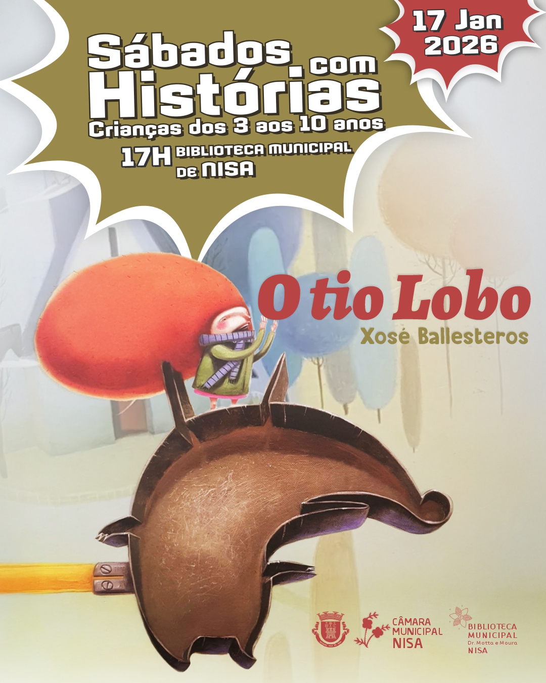 Este Sábado é com Histórias na Biblioteca Municipal de Nisa, pelas 17h!  

#muni…