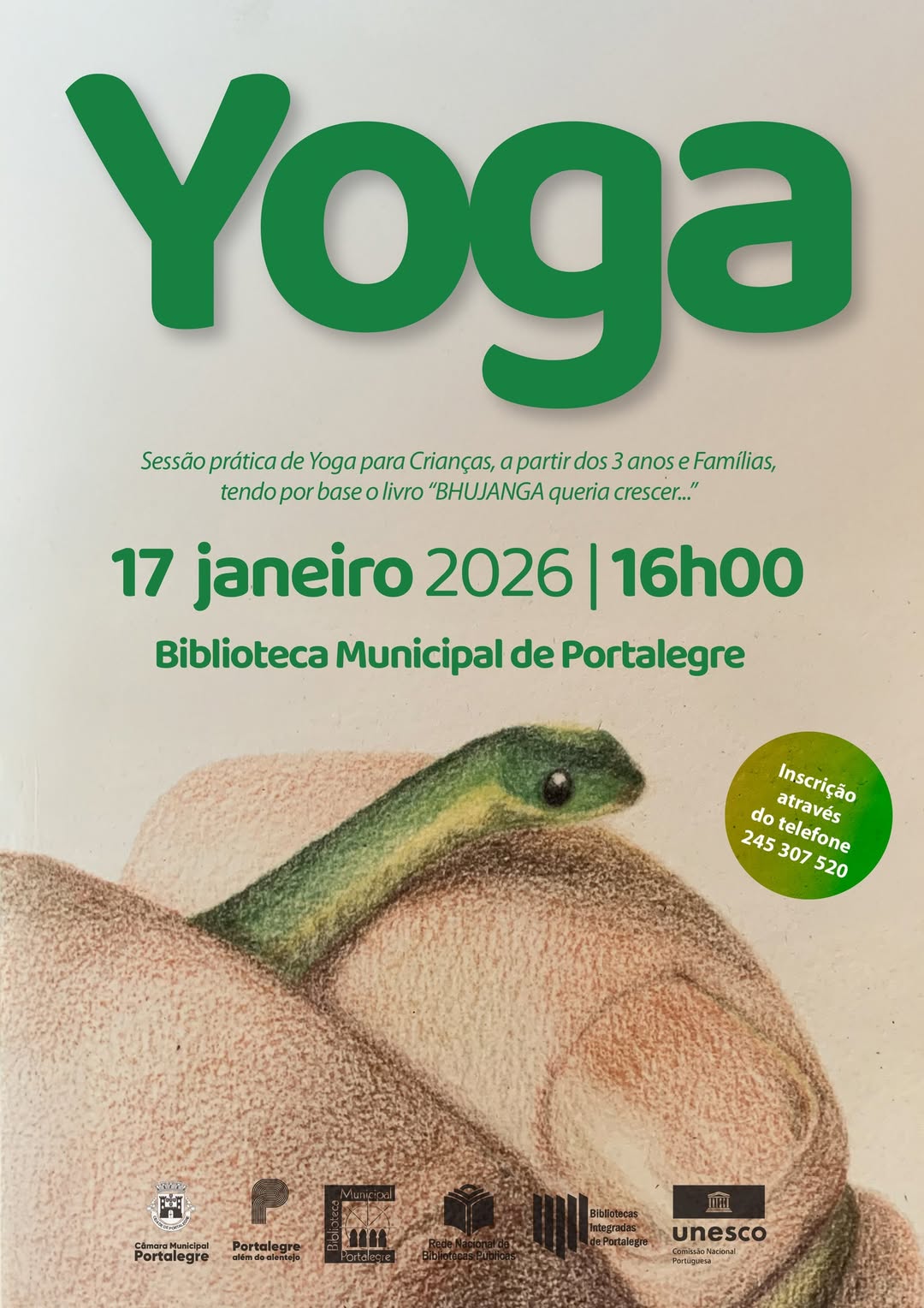 Yoga para Crianças, dia 17 de janeiro, às 16h00, na Biblioteca Municipal de Port…