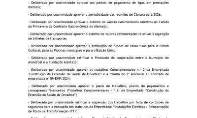 Reunião de Câmara 
14 de janeiro de 2026