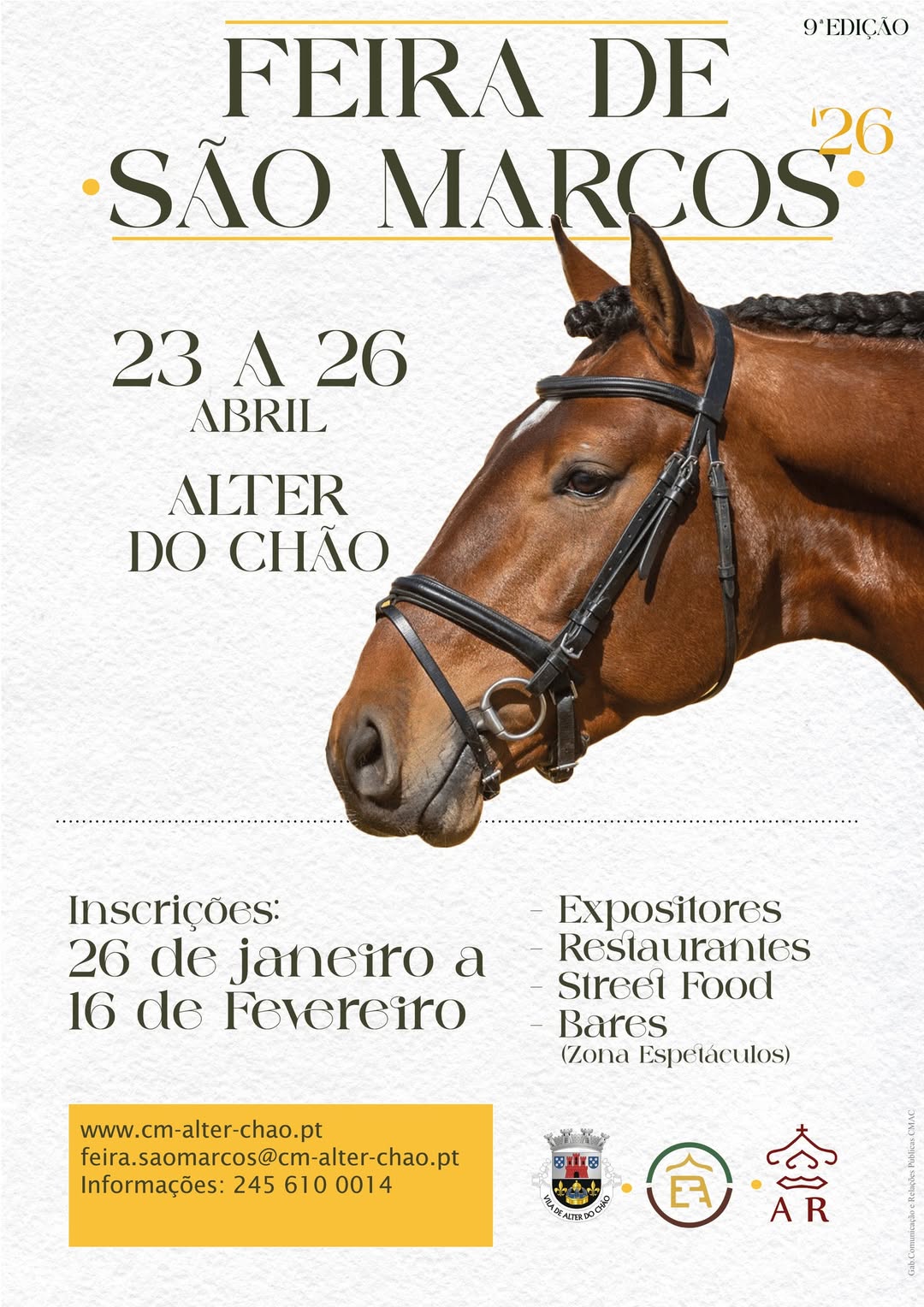 Estão abertas as inscrições para a Feira de São Marcos, que decorrerá de 23 a 2…