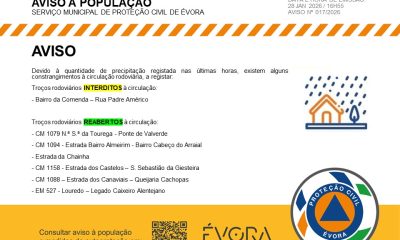 AVISO
Atualização 5
Constrangimentos à circulação rodoviária