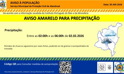 Aviso Amarelo – Precipitação 
 Entre as 02h00 e as 06h00 de dia 02/02

#municipi…