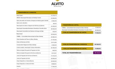 Município de Alvito atribui mais de 568 mil euros em apoios a entidades em 2025
…