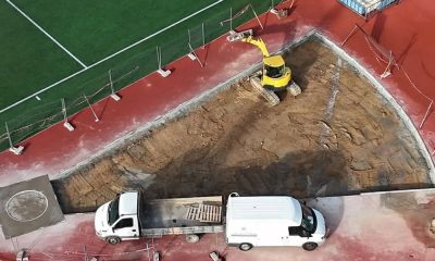 Sector de lançamento do peso no Estádio Professor Eduardo Sousa Lima