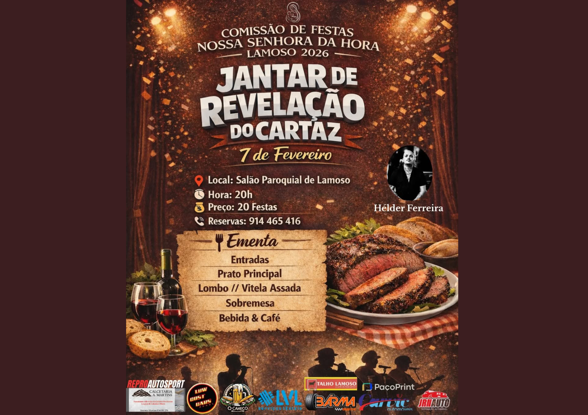 Comissão de Festas de Lamoso organiza jantar de revelação do cartaz para 2026