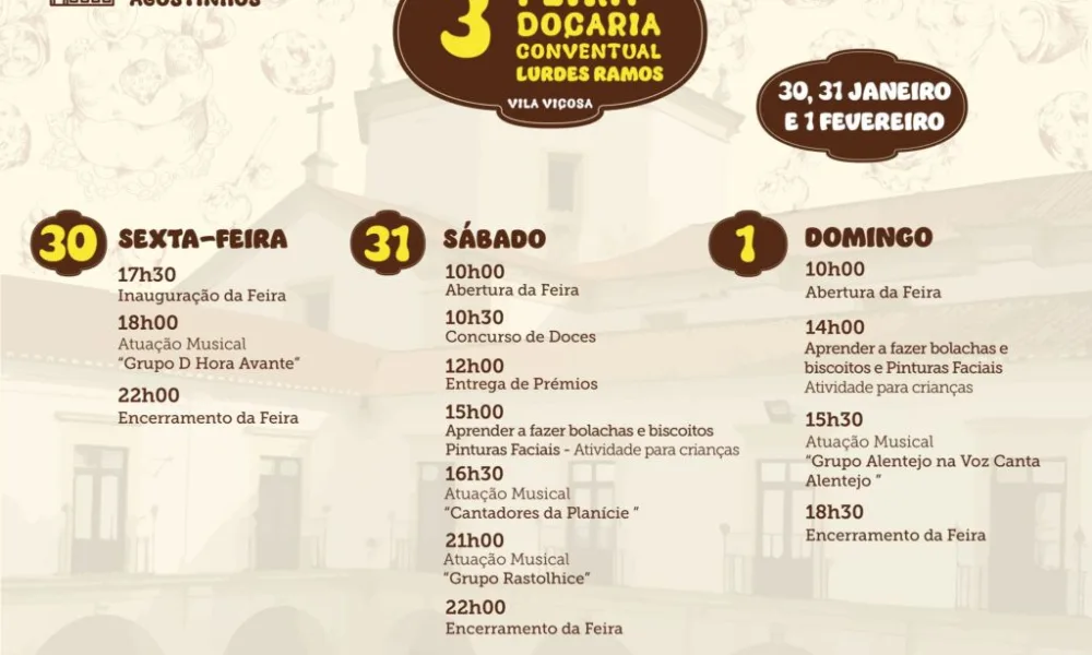 Vila Viçosa: Feira de Doçaria muda-se para o interior do Convento para fugir à chuva