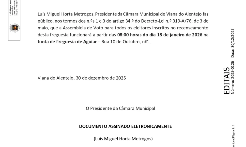 Reforçamos a divulgação dos LOCAIS E HORÁRIOS de funcionamento das Assembleias …