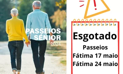 Passeios seniores para Fátima com lotação esgotada