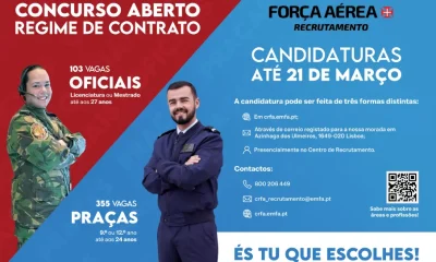 Força Aérea abre recrutamento para Oficiais e Praças