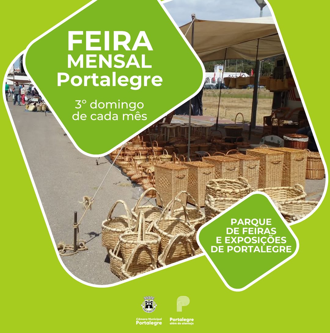Feira Mensal de Portalegre, no domingo, dia 15 de fevereiro, no Parque de Feiras…