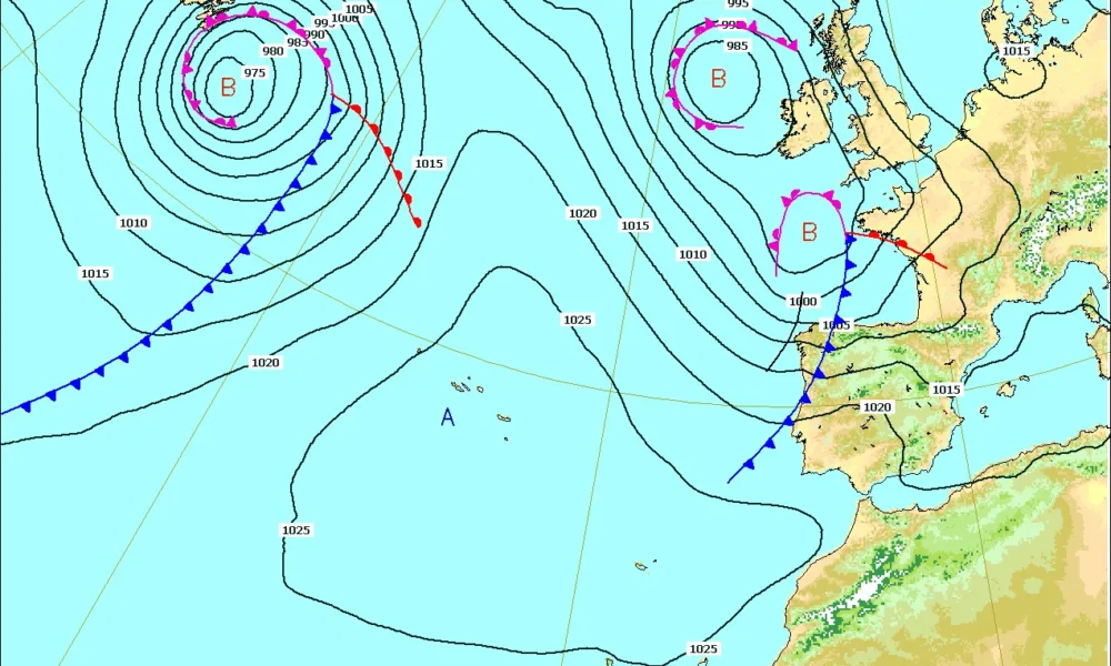 ECMWF – Prognósticos de Superfície válidos para as 12h UTC de 18 a 20 de feverei…
