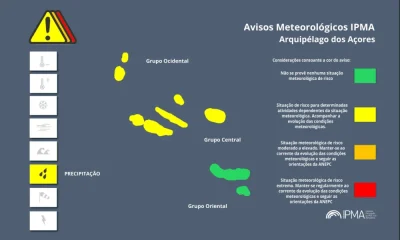 Atenção aos Avisos Meteorológicos para os Açores:
Precipitação – Amarelo [ 19 Fe…