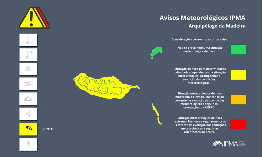Atenção aos Avisos Meteorológicos para a Madeira:

Vento – Amarelo [ 26 Fev 07:2…
