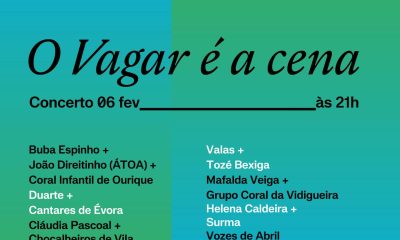 O Vagar é a cena, a 6 de fevereiro, às 21h00, na Arena d´Évora. Um concerto espe…