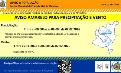 Aviso Amarelo – Precipitação 
 Entre as 00h00 e as 06h00 de dia  02/02

Aviso Am…