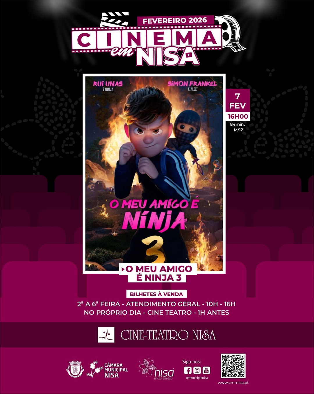 𝐂𝐢𝐧𝐞𝐦𝐚 𝐝𝐞 𝐟𝐞𝐯𝐞𝐫𝐞𝐢𝐫𝐨 𝐧𝐨 𝐂𝐢𝐧𝐞 𝐓𝐞𝐚𝐭𝐫𝐨 𝐞𝐦 𝐍𝐢𝐬𝐚 

 07 de fevereiro, 16h – 𝐎 𝐌𝐞𝐮 𝐀𝐦𝐢𝐠𝐨…