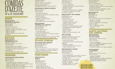 De 7 a 22 de fevereiro, as tradicionais “Comidas d’Azeite” voltam a ser servida…