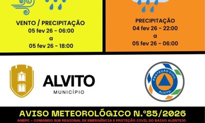 ALERTA: MAU TEMPO (04 e 05 FEV)

O Município de Alvito informa que o concelho e…