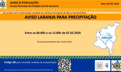 Aviso Laranja – Precipitação 
 Entre as 06h00 e as 12h00 de dia 07/02

#municipi…