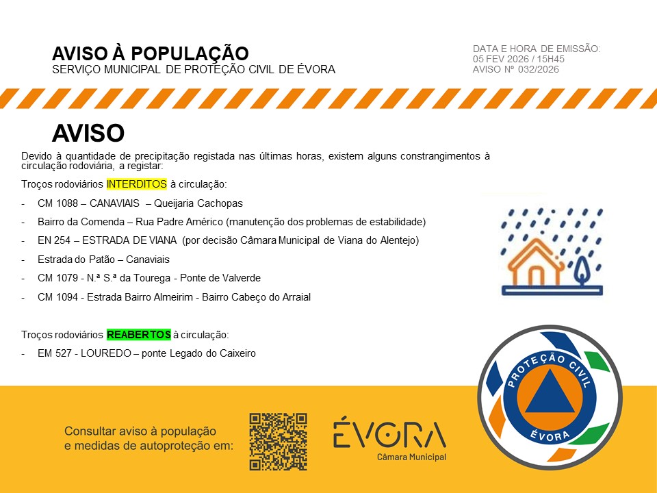 Atualização dos constrangimentos à circulação automóvel no concelho de Évora: