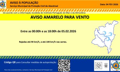Aviso Amarelo – Vento
 Entre as 00h00 e as 18h00 de dia 05/02

#municipiodealand…