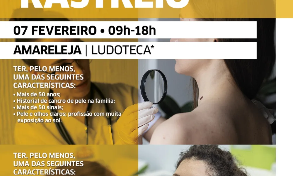 Saúde: Amareleja recebe rastreio gratuito de cancro da pele e oral este sábado