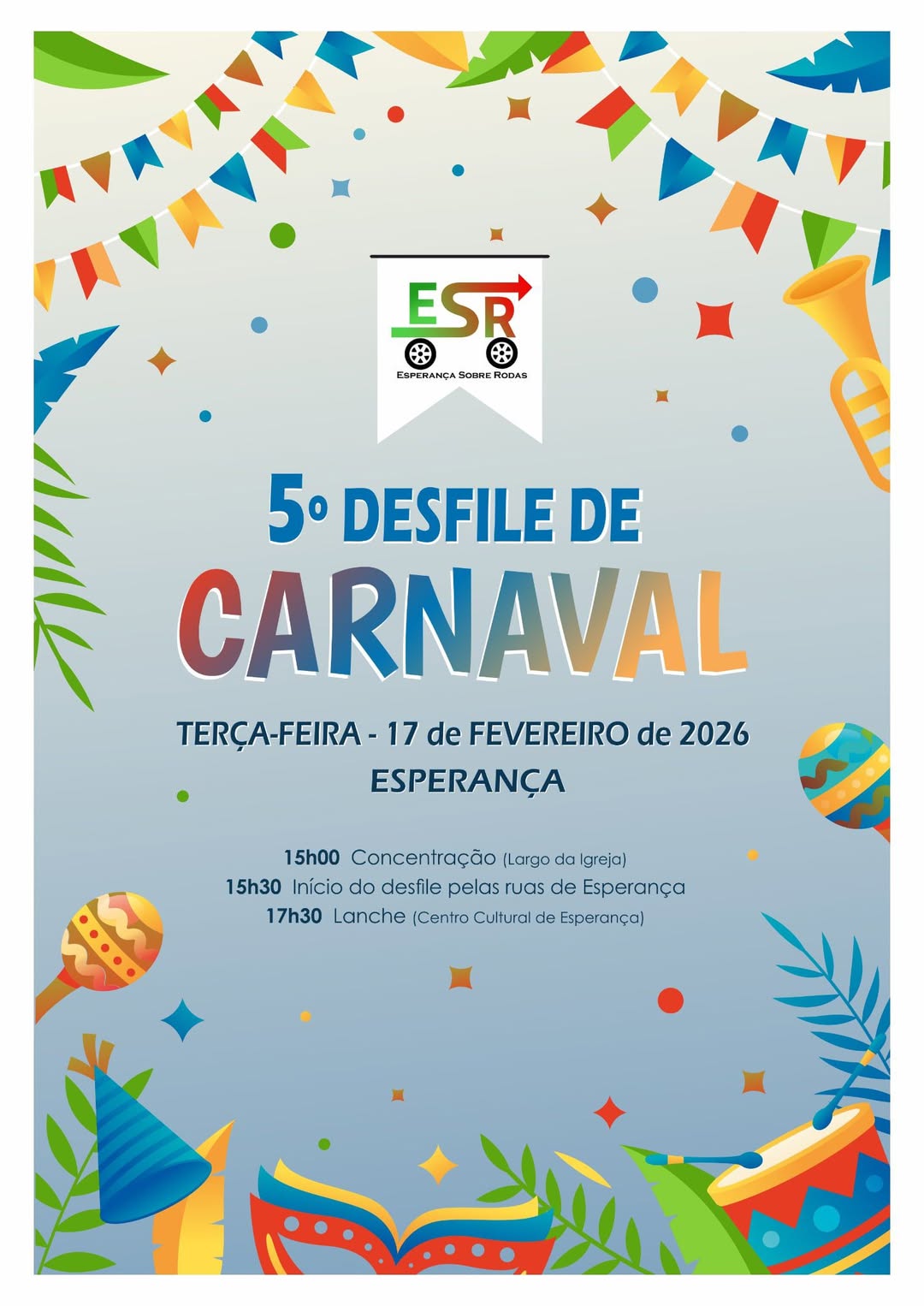 DIVULGAÇÃO

5.º DESFILE DE CARNAVAL

Dia 17 de fevereiro (terça-feira), a partir…