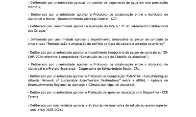 Reunião de Câmara
11 de fevereiro de 2026