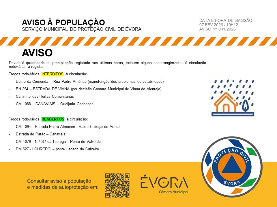 AVISO
Atualização 12
Constrangimentos à circulação rodoviária