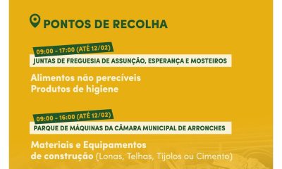 Concelho de Arronches apoia zona centro do país

 

Não indiferente à situação v…