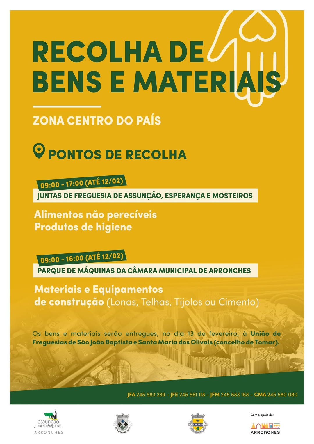 Concelho de Arronches apoia zona centro do país

 

Não indiferente à situação v…