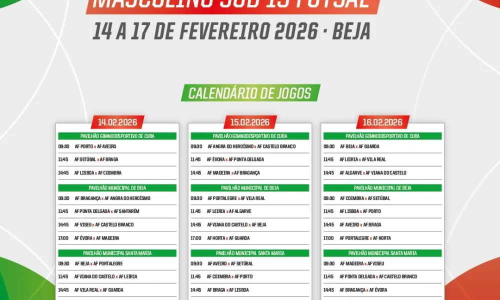 Pavilhão de Cuba é palco de prestigiado torneio nacional de futsal jovem