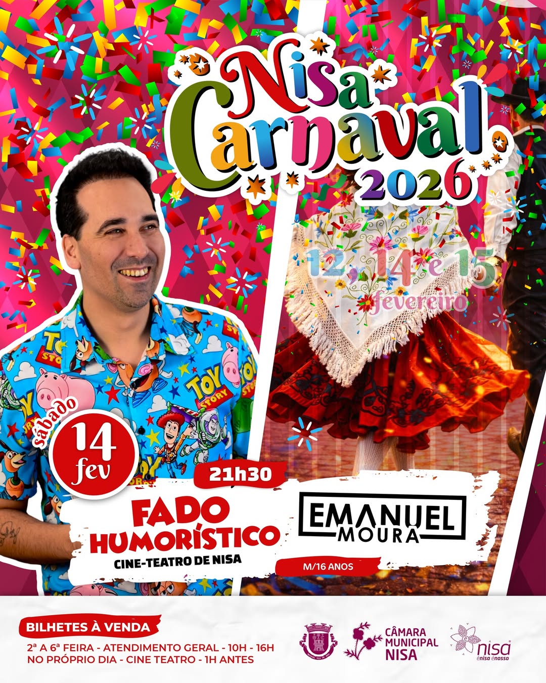 Esta noite o Emanuel Moura promete colocar Nisa a rir com o seu fado! 

 21h30
 …