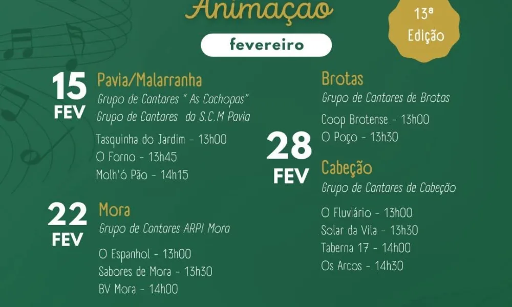 Gastronomia e Cultura: Grupos de Cantares animam o Mês das Migas em Mora