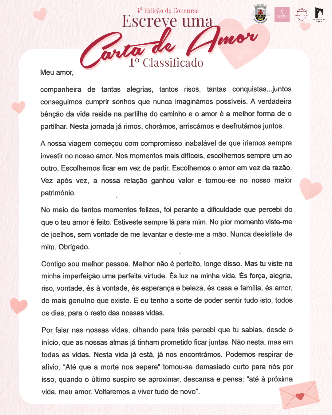 𝘾𝒐𝙣𝒄𝙪𝒓𝙨𝒐 𝑬𝙨𝒄𝙧𝒆𝙫𝒂 𝑼𝙢𝒂 𝑪𝙖𝒓𝙩𝒂 𝑫𝙚 𝘼𝒎𝙤𝒓 

O Município agradece a todos os que partici…