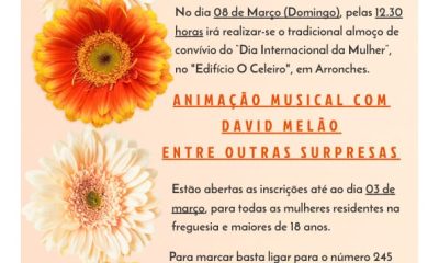 DIVULGAÇÃO

COMEMORAÇÃO DO DIA INTERNACIONAL DA MULHER

Dia 8 de março (domingo)…