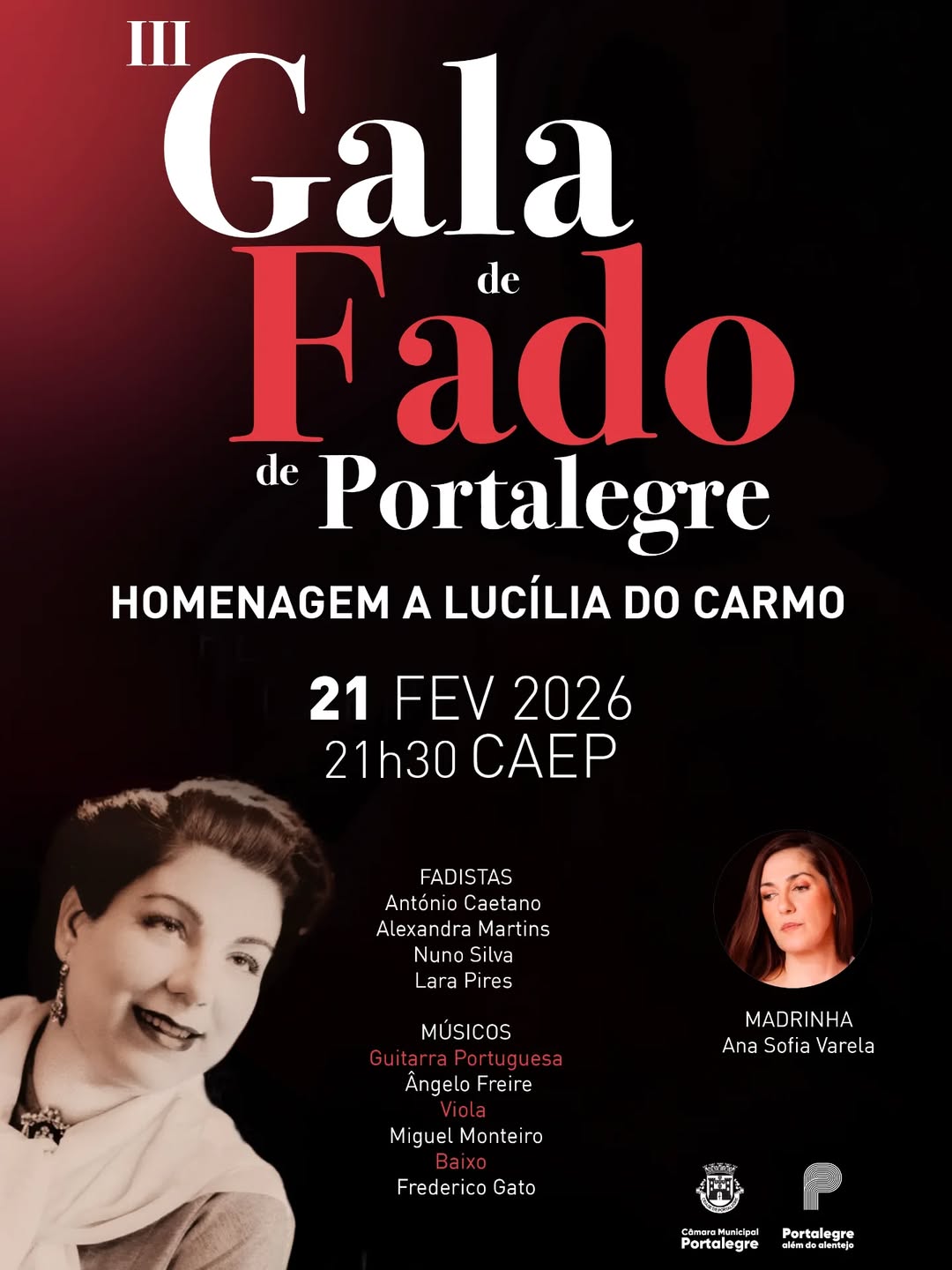 21 FEV. SÁB. 21.30H
3ª Gala de Fado de Portalegre
Fado | GA | Entrada Livre | M/…