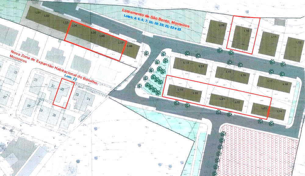 ARRONCHES- Loteamento de São Bento e 1 lote da Nova Zona de Expansão Habitacional do Barulho, em Mosteiros