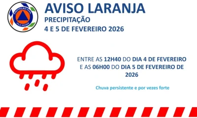 AVISO LARANJA | PRECIPITAÇÃO 
 ENTRE AS 12H40 DO DIA 4 DE FEVEREIRO E AS 06H00 …